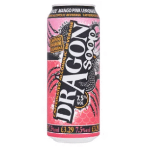 Dragon Soop Caffeinated Alcoholic Beverage Mango Pink Lemonade 500ml