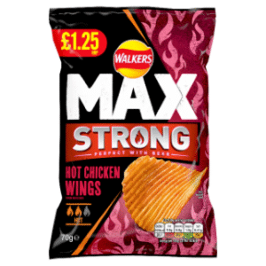 Walkers Max Strong Hot Chicken Wings Crisps 70g