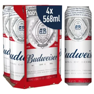 Beer - Budweiser 4pk Pint Cans (568ml)
